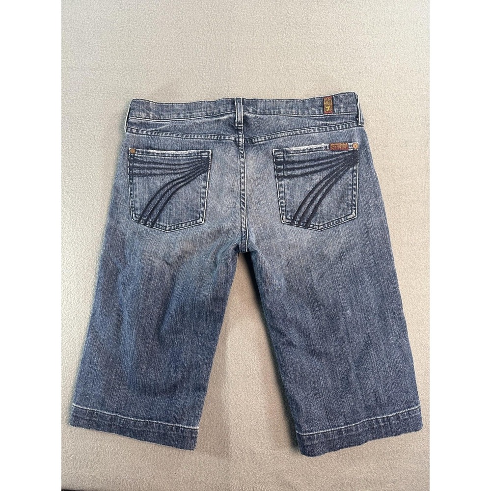 7‎ For All Mankind Dojo Shorts Womens 30 Blue Denim Bermuda 9 Inseam Stretch